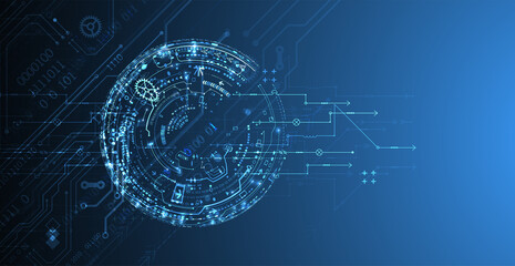 Abstract background on technological and scientific topics. Various techno details. Vector.