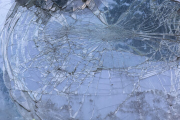 the broken windshield