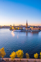 Beautiful panoramic view of Stockholm skyline in Stockholm city, Sweden, popular tourist...