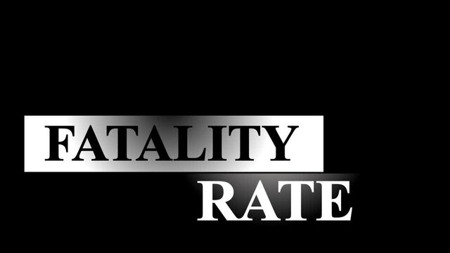 Fatality Rate lower third with metallic text effect in high resolution Quicktime Alpha Channel.