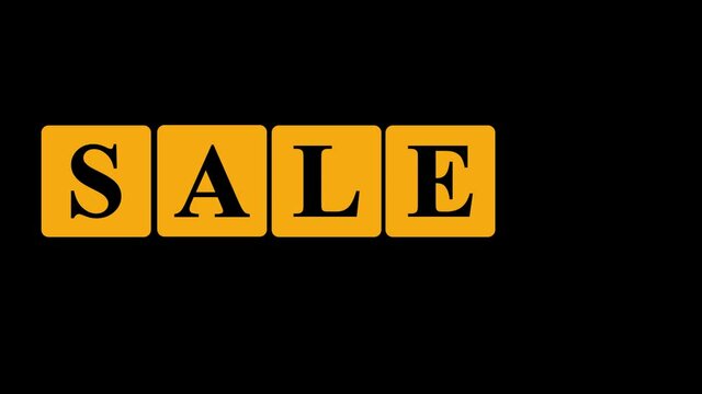 SALE animated lower third in high resolution in alpha channel or transparent background.
