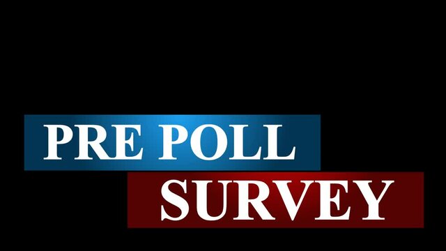 Pre Poll survey animated lower third in blue and red colors in high resolution Quicktime / Alpha Channel.
