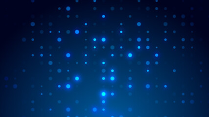 Dot  white blue pattern screen led light gradient texture background. Abstract  technology big data digital background. 3d rendering.