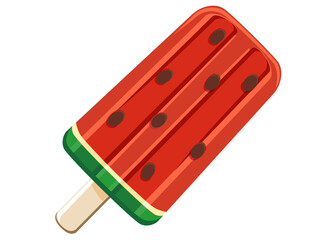 アイスキャンディー（スイカ味）　夏の風物詩　アイコン　/イラスト素材