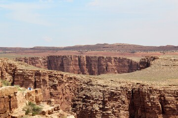View of a crater on the horizon. Nevada desert.