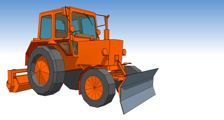 Fototapeta na wymiar tractor graphic sketch 3d illustration