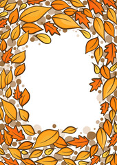 Yellow leaves border vector for decoration on Autumn season, natural concept and Thanksgiving festival.