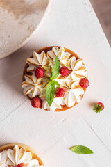 Close up of lemon cakes with berries