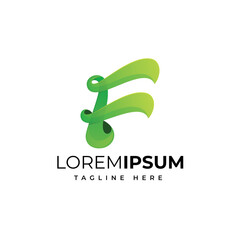 Letter F modern logo design template