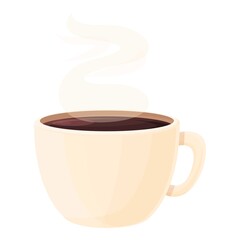 Hot coffee cup icon cartoon vector. Espresso mug. Caffeine coffee cup
