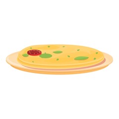 French pizza icon cartoon vector. Food pizza. French restaurant