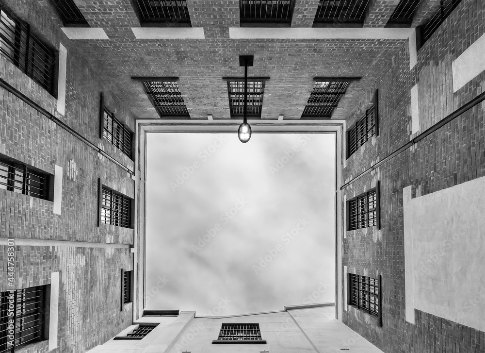 Poster tilt view of sky from historical building