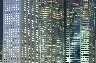 Fototapeta na wymiar Exterior of modern office building in Hong Kong city