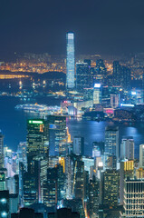 Fototapeta na wymiar Skyline of Hong Kong city at night