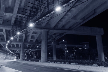 Empty tunnel in the dark. Transportation background