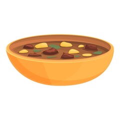 Mushroom soup icon cartoon vector. Cream bowl. Vegetable mushroom soup