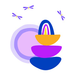 abstract minimalist graphic boho geometric shape silhouette element icon..