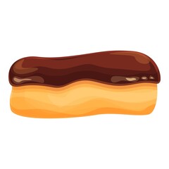 Chocolate eclair icon cartoon vector. Dessert food. Pastry bakery
