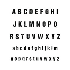 Modern Eroded Alphabet Font A to Z