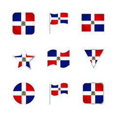 Dominican Republic Flag Icons Set