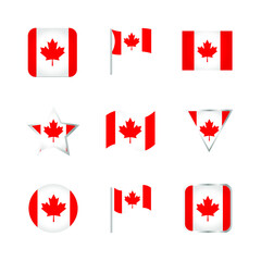 Canada Flag Icons Set