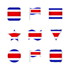 Costa Rica Flag Icons Set