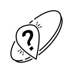Question bubbles line icon, Ask help sign, Faq questionnaire symbol Line style question bubbles icon. Line art concept vector illustration