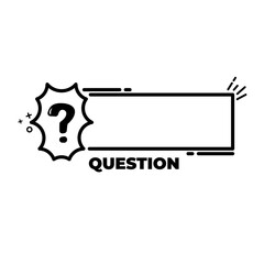 Question bubbles line icon, Ask help sign, Faq questionnaire symbol Line style question bubbles icon. Line art concept vector illustration