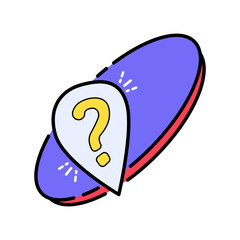 Question bubbles line icon, Ask help sign, Faq questionnaire symbol Line style question bubbles icon. Line art concept vector illustration