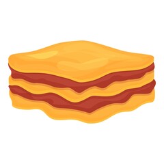 Lasagne icon cartoon vector. Lasagna dish. Italian meat pasta