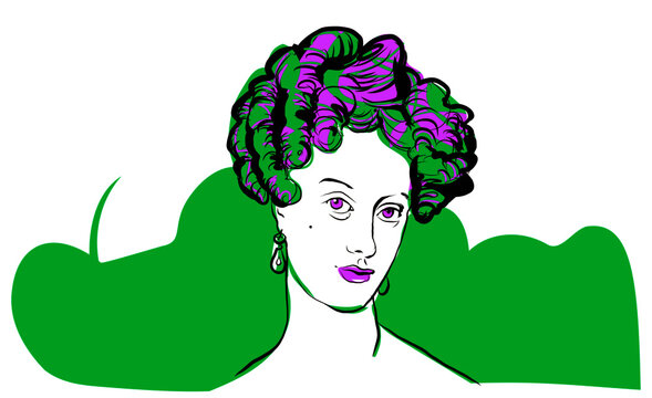 recommend clip art: portrait einer Gräfin. Epoche klassik
