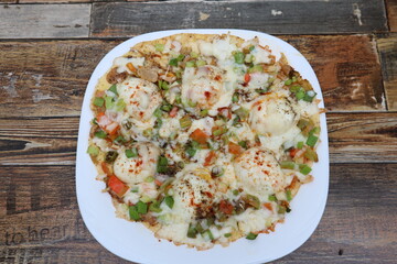 Eggs with mushroom healthy breakfast picture