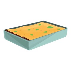 Menu lasagna icon cartoon vector. Lasagne pasta. Italian meat food