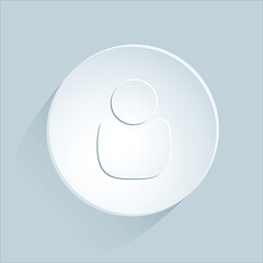 vector person icon on white button