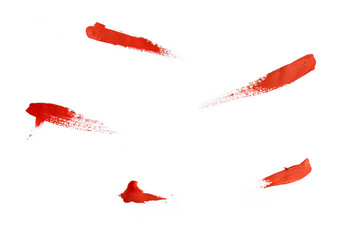 red oil paint brush strokes isolated on white background hand drawn acrylic paint brush Red brush stroke isolated on grunge background