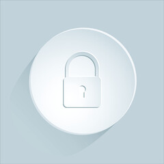 vector lock icon on white button