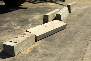 Concrete blocks in sunlight.