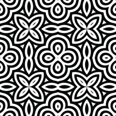 Seamless vector pattern in geometric ornamental style. Black and white pattern.