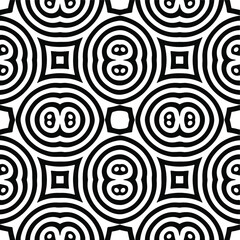 Seamless vector pattern in geometric ornamental style. Black and white pattern.