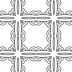 Seamless vector pattern in geometric ornamental style. Black and white pattern.