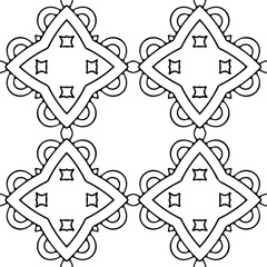 Seamless vector pattern in geometric ornamental style. Black and white pattern.