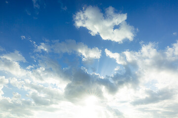 clouds and sky,blue sky background with tiny clouds.