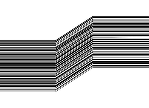 Abstract striped pattern of parallel broken lines in barcode style.
Trendy black and white design element. Vector background