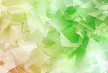 Light Green, Red vector shining triangular background.