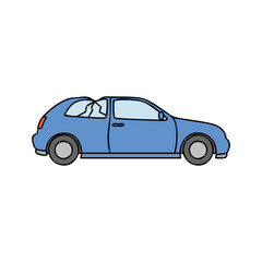 blue broken car scrap metal vector illustration
