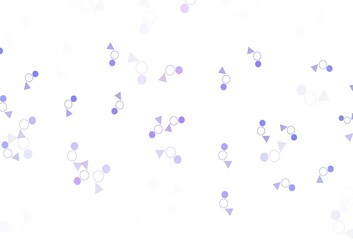 Light Pink, Blue vector background with triangles, circles.