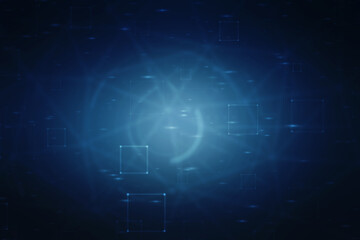 2d illustration Abstract futuristic electronic circuit technology background