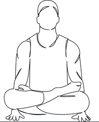 a man practices yoga
