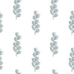 Eucalyptus seamless pattern. Good for banner, poster, flyer, greeting card, web design, print design. Vector illustration.