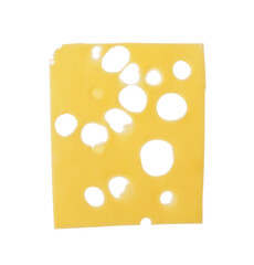 Slice of delicious cheese isolated on white